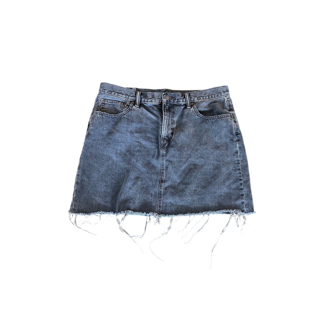 Levi's Distressed Blue Denim Mini Skirt